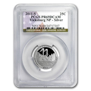 2011 USA Silver Quarter ATB - Vicksburg PR-69DCAM - Click Image to Close